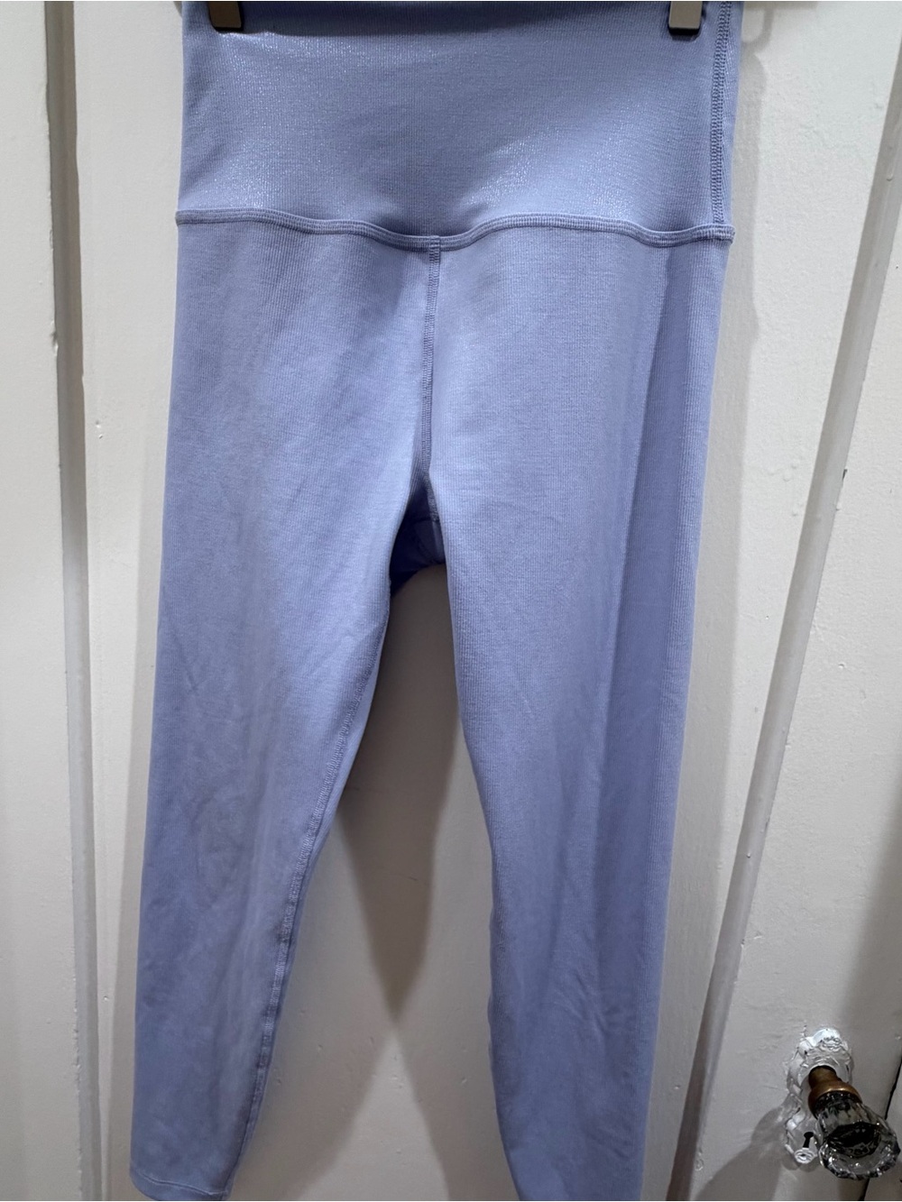 Beyond Yoga High-Waist Lilac Ribbed Leggings